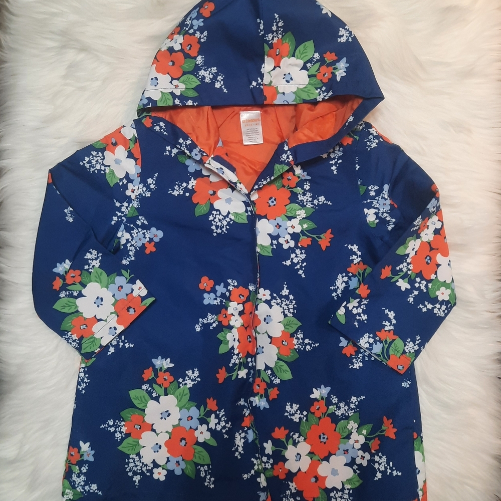 Girls Rain Jacket - XS SIZE: 3/4 - Brand: Gymboree - Floral Print